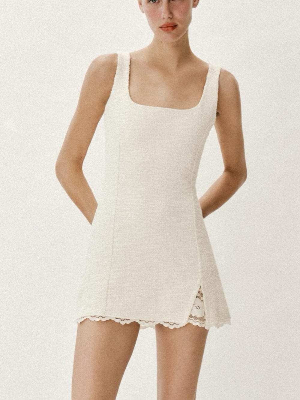 ZARA SHORT TEXTURED DRESS Size L NWT